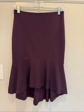 Ann Taylor Deep Plum High-Low Flounce Skirt